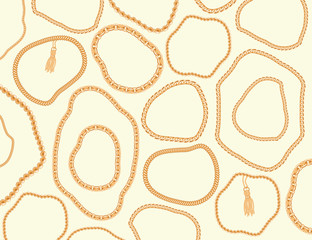 Gold chains luxury pattern background. Vector illustration.