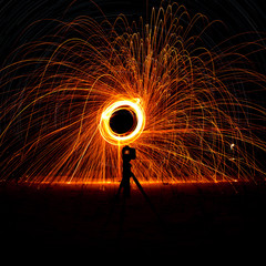 Long exposure photography with steel wool