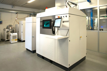 Metal 3D printer (DMLS) - Direct metal laser sintering (DMLS) is an additive manufacturing technique that uses a laser fired into a bed of powdered metal.