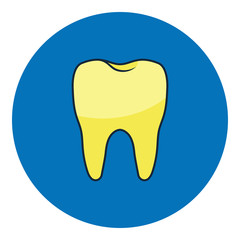 Unhealthy Tooth. Yellow rotten teeth