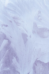 Frosty patterns on a frozen ice box in the early morning