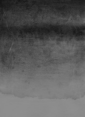 Fototapeta premium Black ink and watercolor textures on white paper background. Paint leaks and ombre effects. Hand painted abstract image. School blackboard.