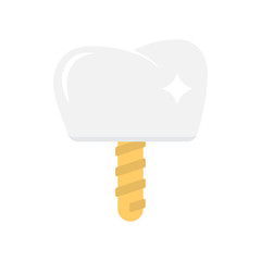 Dental tooth implant. Implantation dentistry and care to teeth