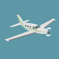 Fototapeta premium Small plane vector illustration. Single engine propelled aircraft. Air tours wehicle