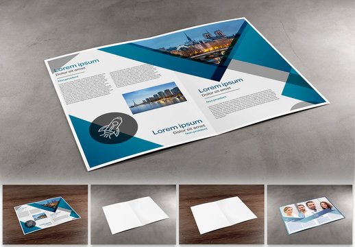 Brochure Mockup with Various Background