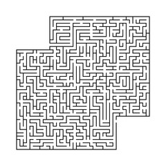 Complex maze puzzle game with empty panel # 10 (high level of difficulty). Labyrinth with free space for your character or text - Vektorgrafik