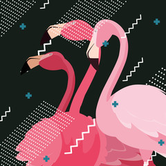 Obraz na płótnie Canvas tropical flamingo design