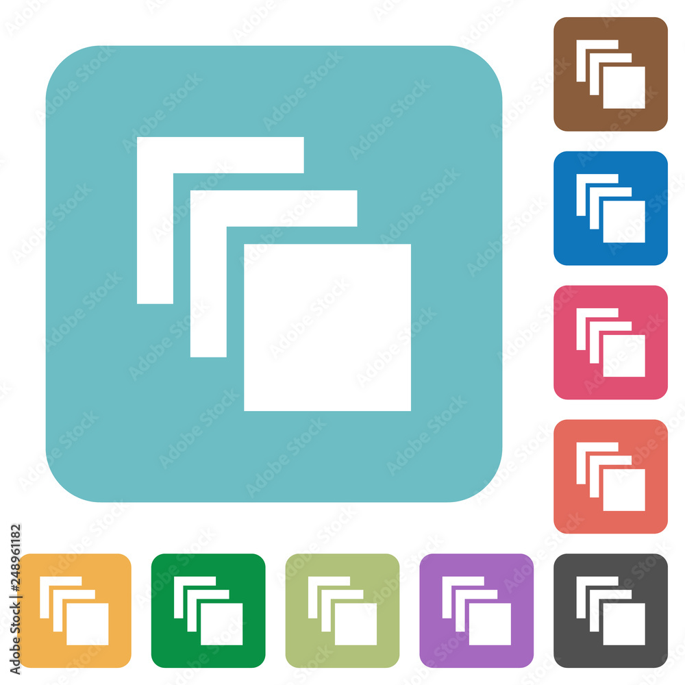 Poster multiple canvases rounded square flat icons