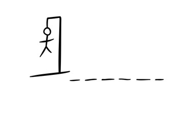 Drawing of an unsolved hangman game, vector illustration © Leiana