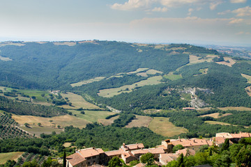 Tuscany hills panorama summer view, Italian landscape