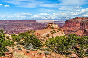 The Pinnacle of Sandstone Before Descending the Steep Gorge Walls Into Canyonlands National Park of...