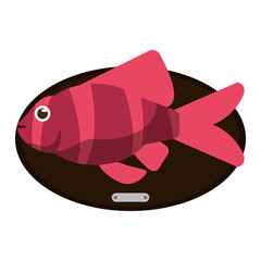 Fish haunted in wooden frame