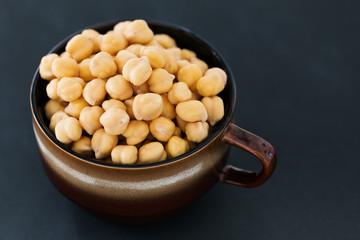 Gold beans of chick peas, closeup