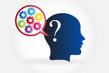 Intelligent brain thinking in solutions logo vector
