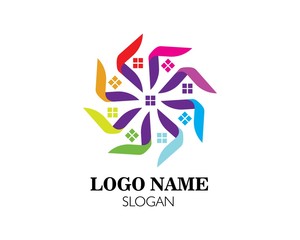 real estate modern city building vector template