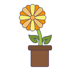 Flower in pot cartoon