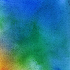 Colorful bright ink and watercolor textures on white paper background. Paint leaks and ombre effects. Hand painted abstract image.