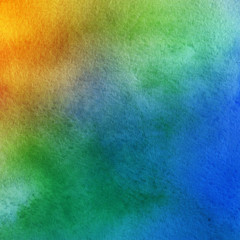Colorful bright ink and watercolor textures on white paper background. Paint leaks and ombre effects. Hand painted abstract image.