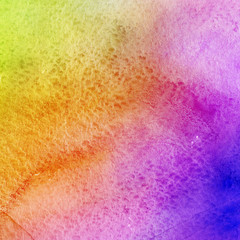 Colorful bright ink and watercolor textures on white paper background. Paint leaks and ombre effects. Hand painted abstract image.