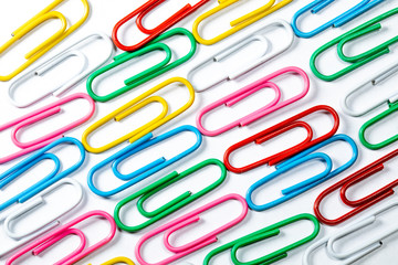 Color office clips. Office background.