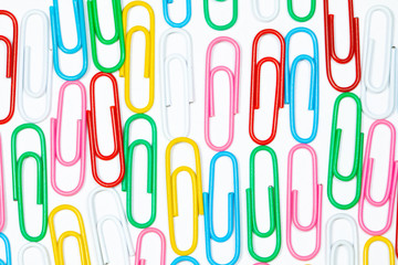 Color office clips. Office background.