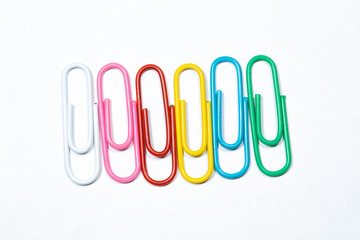 Color office clips. Office background.