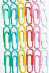 Color office clips. Office background.