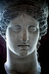 Fototapeta na wymiar Antique statue of goddess Hera is eldest daughter Kronos and Rei, sister and wife of Zeus.