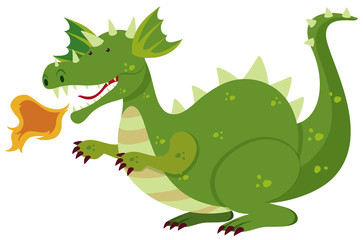A green dragon character