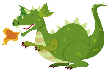 Fototapeta premium A green dragon character