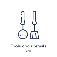 tools and utensils icon from tools and utensils outline collection. Thin line tools and utensils icon isolated on white background.