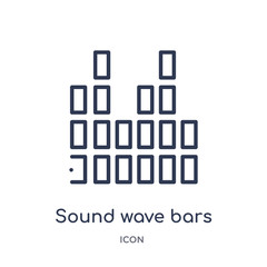 sound wave bars icon from tools and utensils outline collection. Thin line sound wave bars icon isolated on white background.