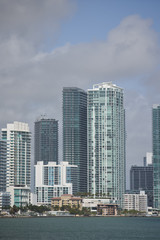 Fototapeta na wymiar Miami architecture on Biscayne Bay