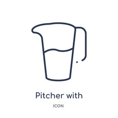 pitcher with levels icon from tools and utensils outline collection. Thin line pitcher with levels icon isolated on white background.