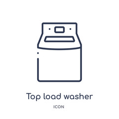 top load washer icon from tools and utensils outline collection. Thin line top load washer icon isolated on white background.