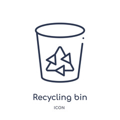 recycling bin icon from tools and utensils outline collection. Thin line recycling bin icon isolated on white background.
