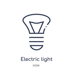 electric light bulb icon from technology outline collection. Thin line electric light bulb icon isolated on white background.