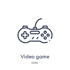 video game controller icon from technology outline collection. Thin line video game controller icon isolated on white background.