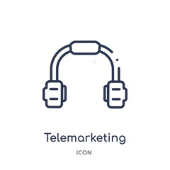 telemarketing icon from technology outline collection. Thin line telemarketing icon isolated on white background.