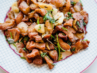 Thai style deep fried garlic pork.