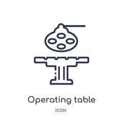 operating table icon from technology outline collection. Thin line operating table icon isolated on white background.