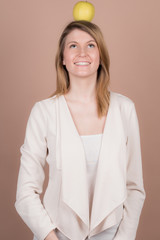 Fototapeta premium girl with an apple
