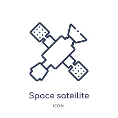 space satellite icon from technology outline collection. Thin line space satellite icon isolated on white background.