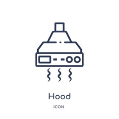 hood icon from technology outline collection. Thin line hood icon isolated on white background.