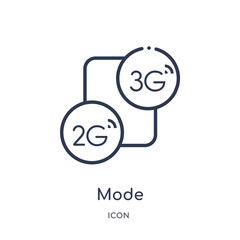 mode icon from technology outline collection. Thin line mode icon isolated on white background.