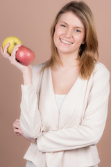 girl with an apple