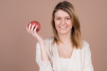 girl with an apple