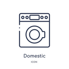 domestic icon from technology outline collection. Thin line domestic icon isolated on white background.