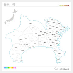 神奈川県の地図（市町村・区分け）