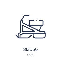 skibob icon from sports and competition outline collection. Thin line skibob icon isolated on white background.